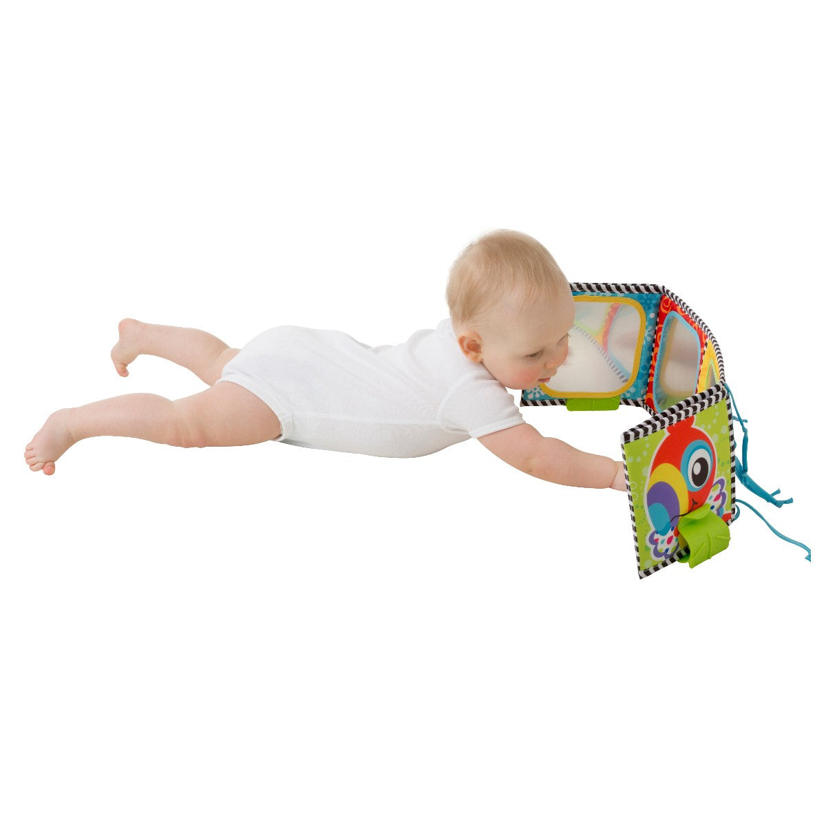 Playgro Activity Toy: Reversible Tummy Time Fabric Book with Mirror