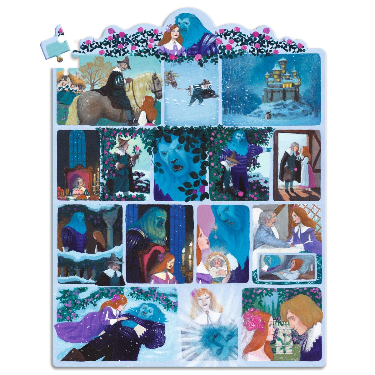 Djeco Puzzle, Story Puzzle, Beauty and the Beast - 100 Pieces