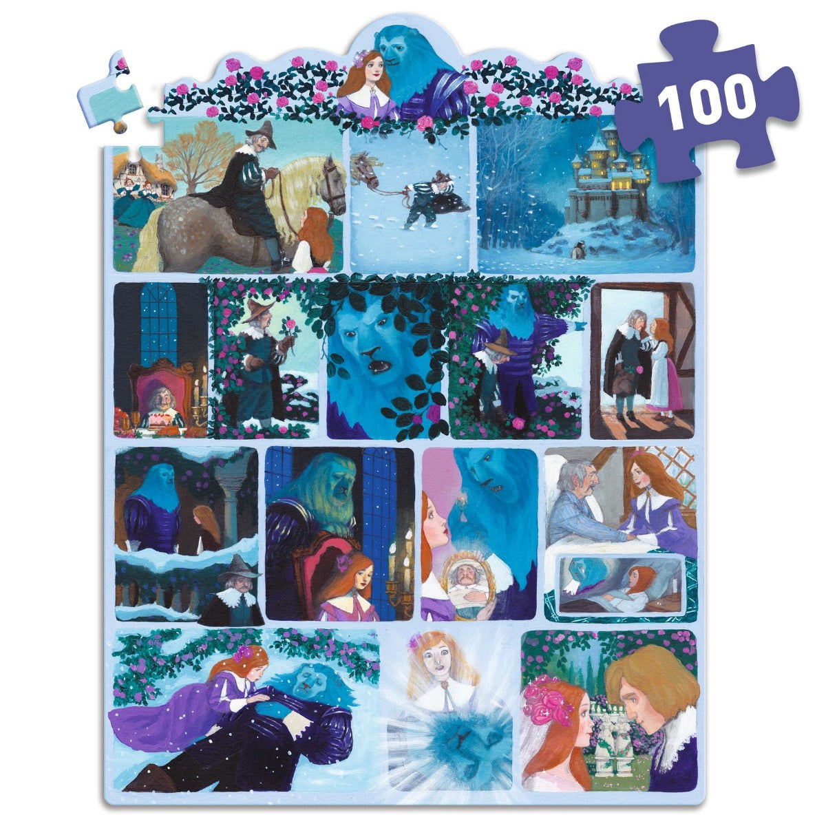 Djeco Puzzle, Story Puzzle, Beauty and the Beast - 100 Pieces