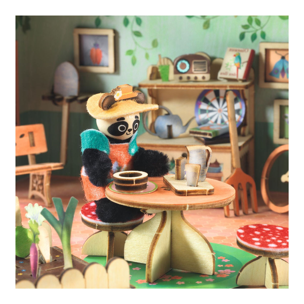 Djeco Mi House, DIY Miniature World in Suitcase - Olive