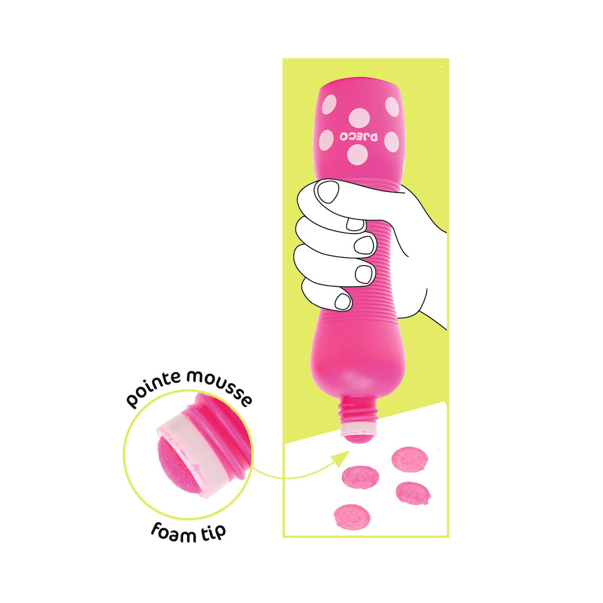 Djeco Foam Dabbers, Set of 4 - Neon