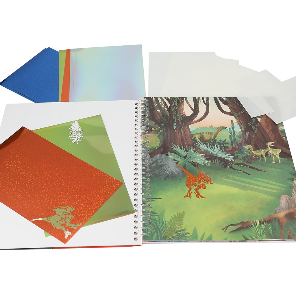 Dino World Coloring Book Stick & Shine