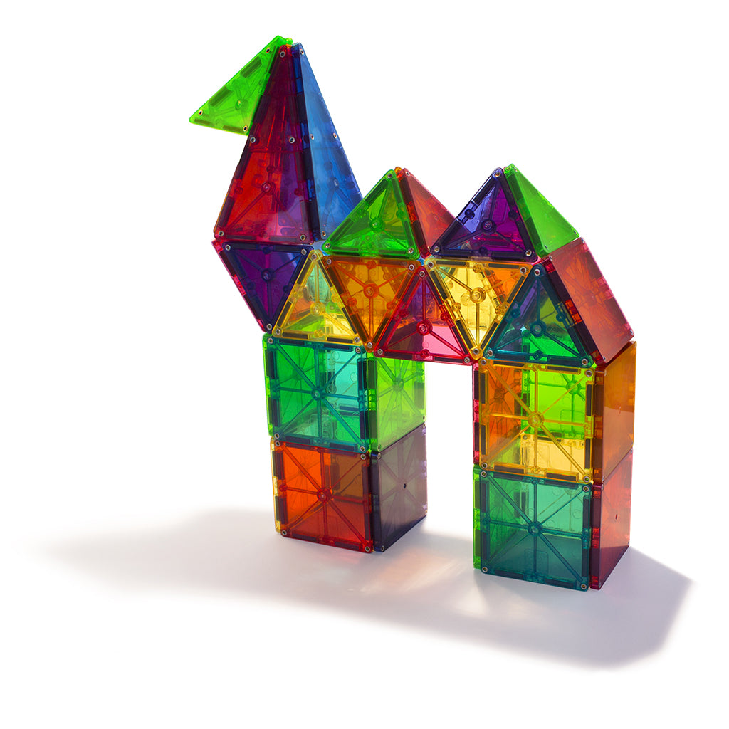 Magna-Tiles Clear Colors, Magnetic Building Set with 100 Pieces