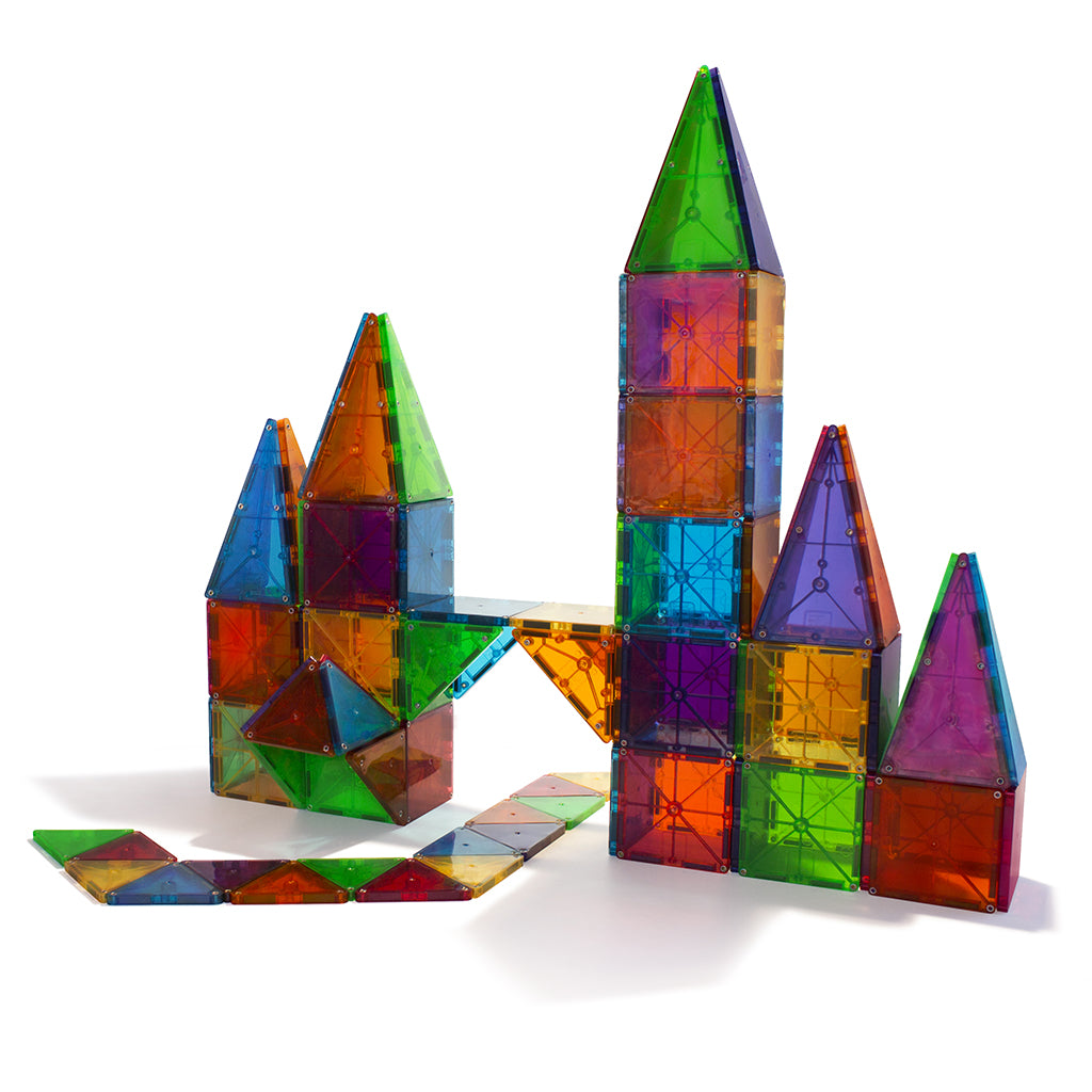 Magna-Tiles Clear Colors, Magnetic Building Set with 100 Pieces