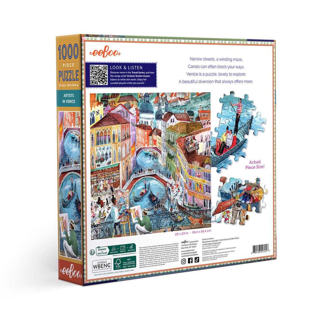 eeBoo Puzzle 1000 Pieces, Artists in Venice