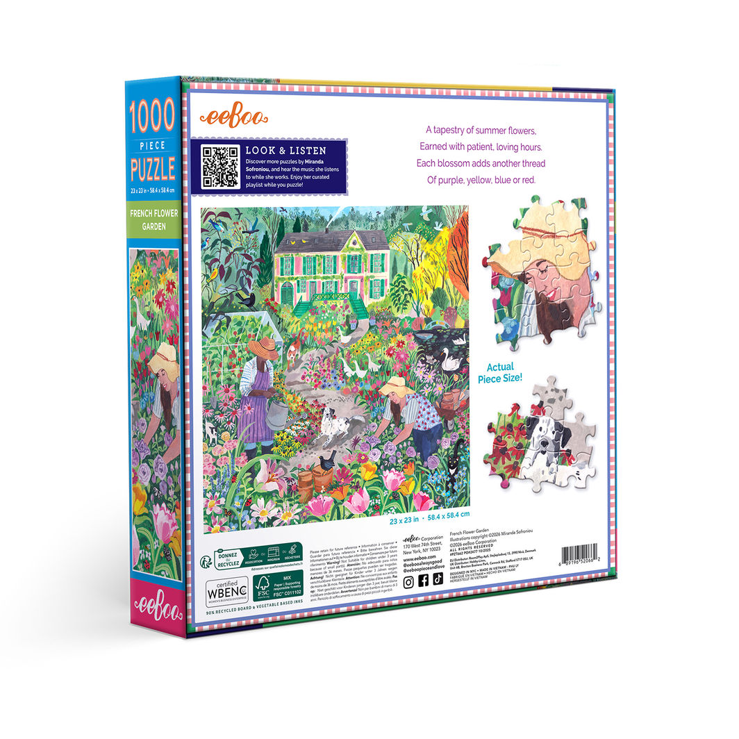 eeBoo Puslespil 1000 brk, French Flower Garden