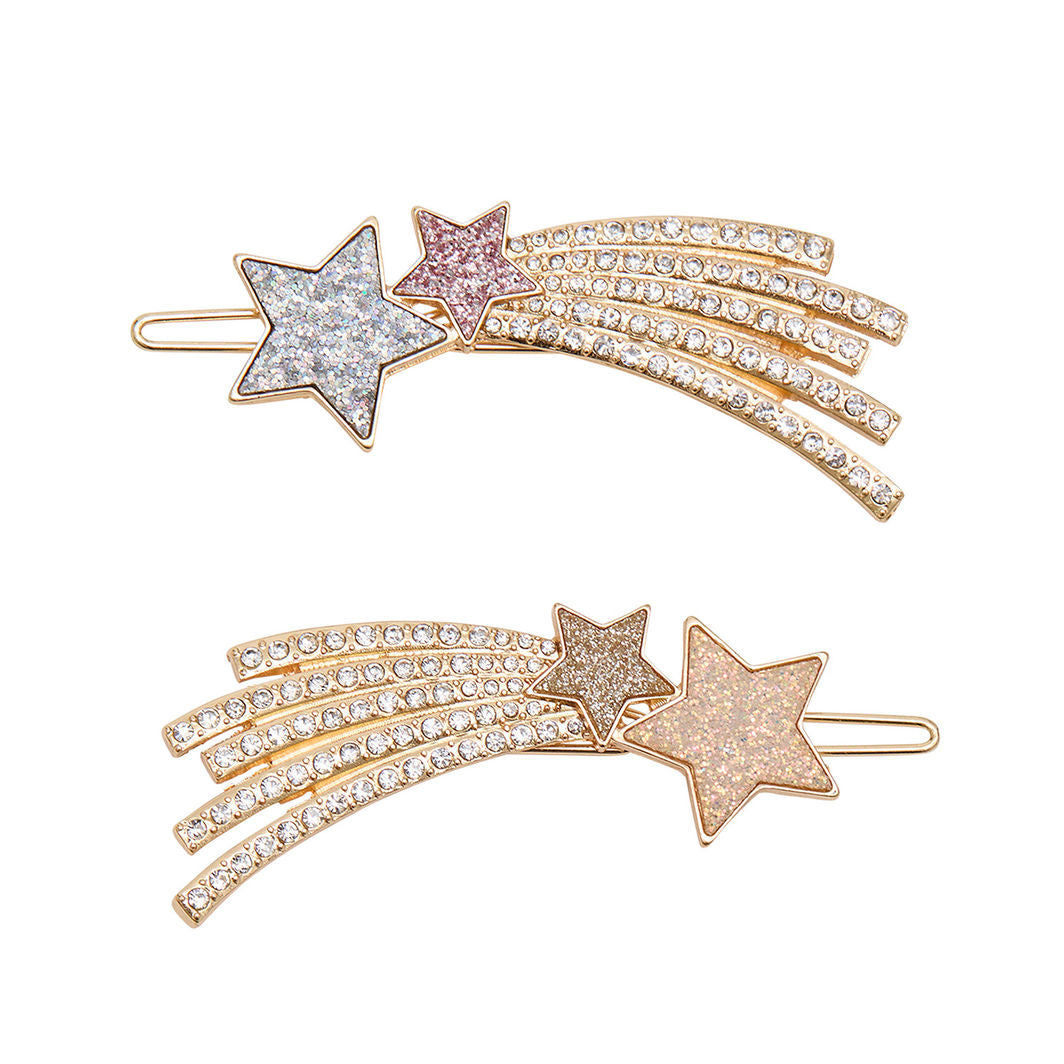 Mimi & Lula 2 Snap Hair Clips - Large Dazzle Shooting Star