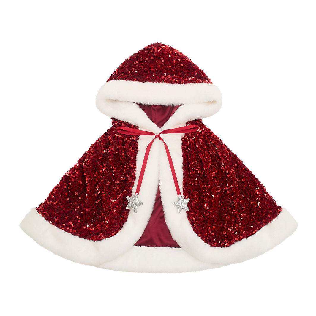Mimi & Lula Christmas Cape - Mrs Claus Sequin Christmas