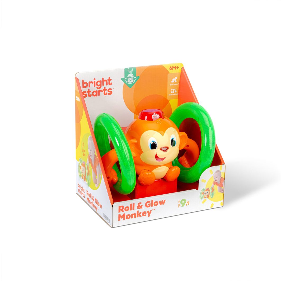 Bright Starts Baby Toy, Roll & Glow Monkey