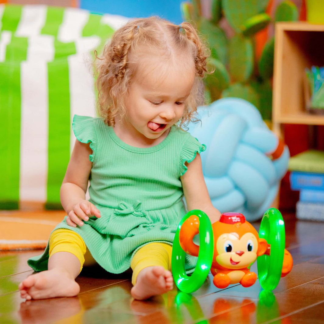 Bright Starts Baby Toy, Roll & Glow Monkey