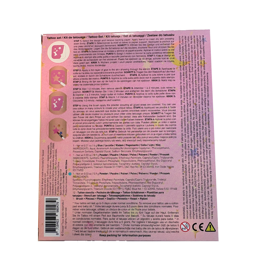 Souza Glitter Tattoo Set, Unicorn