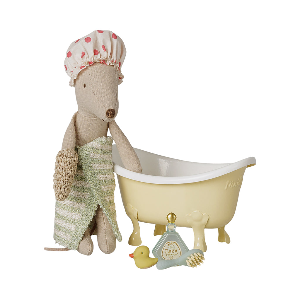 Maileg Mouse Doll Accessories, Bathtub Set - Yellow