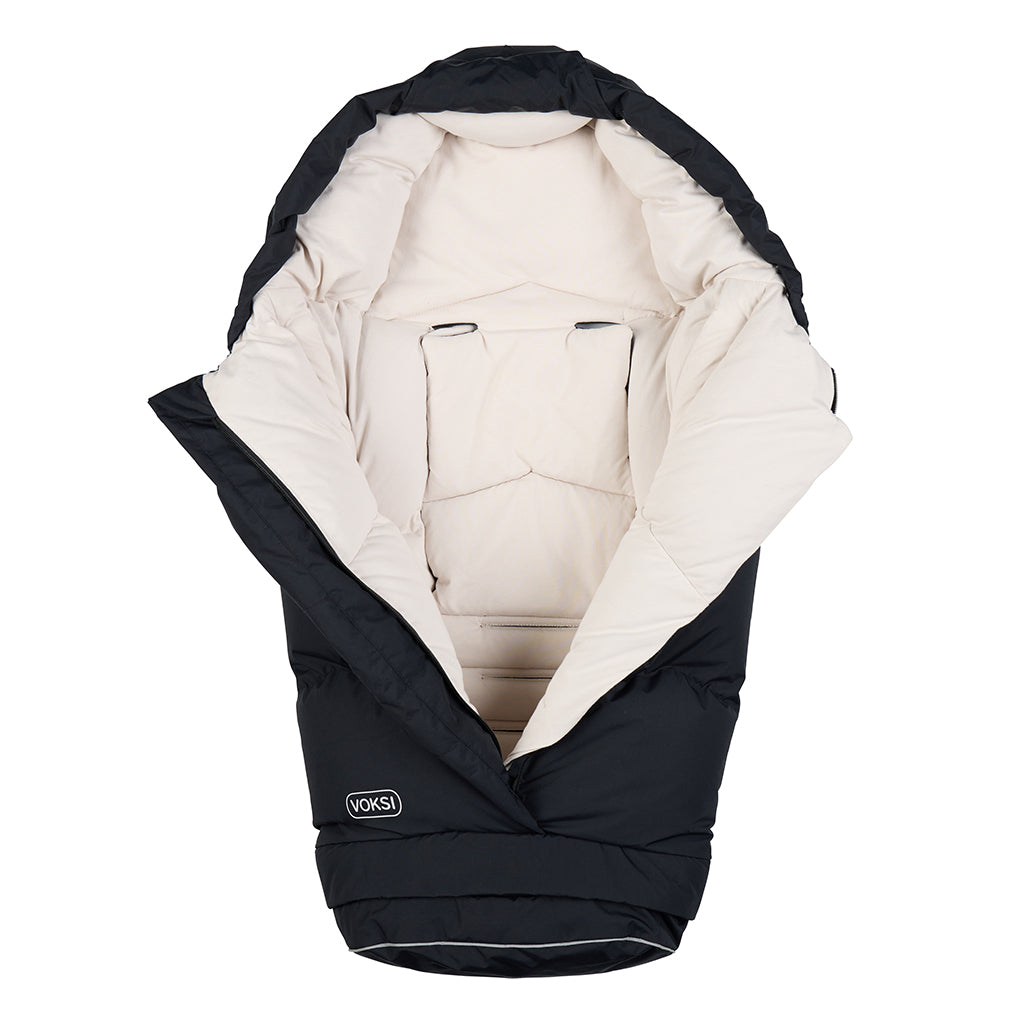 Voksi Footmuff, City North Stroller Bag, OEKO-TEX - Black Cream
