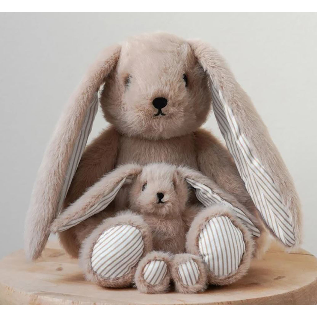 Cam Cam Teddy Bear, Elva Rabbit Small - Latte/Classic Stripes Camel