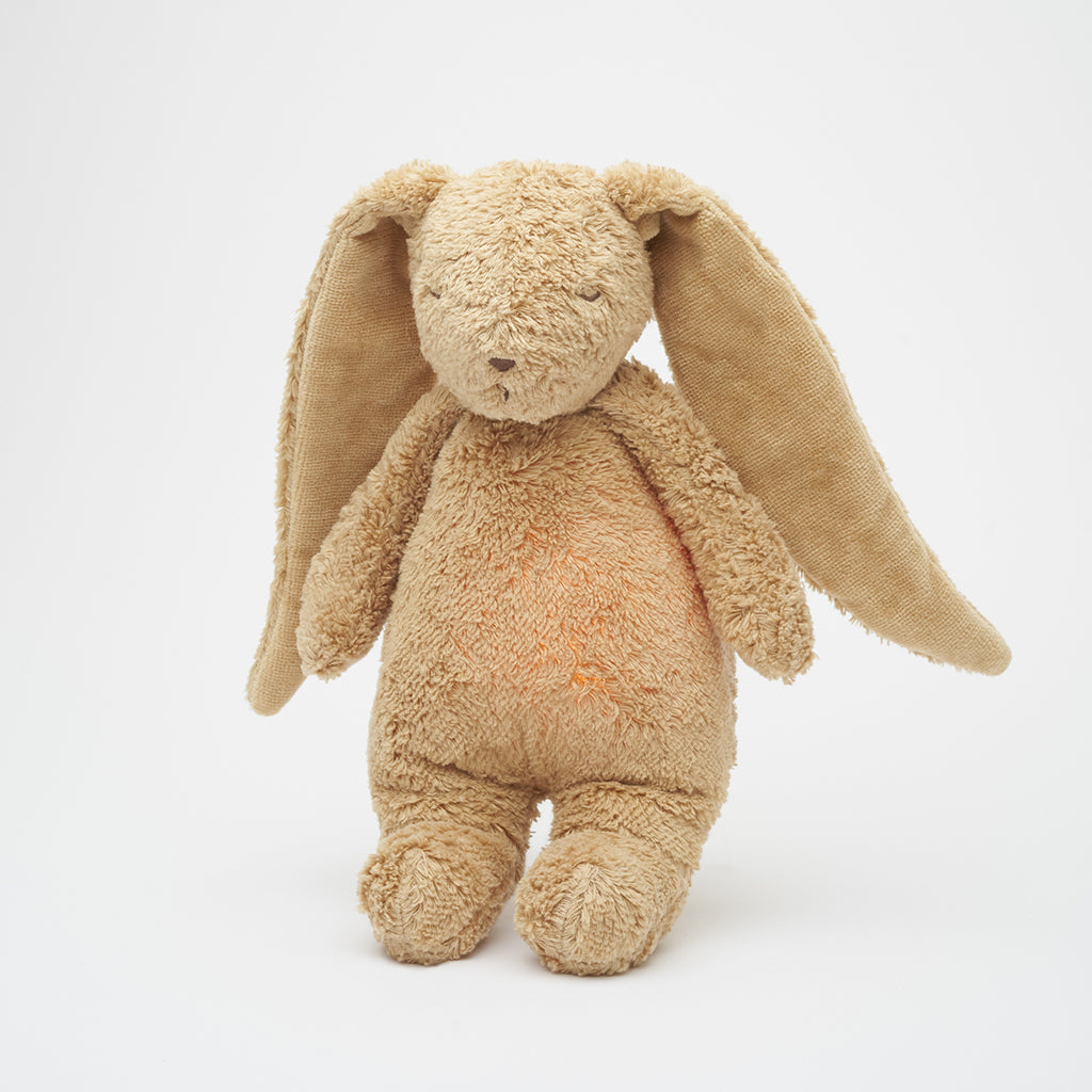 Moonie 2.0, Organic Humming Bunny with Pink Noise and Lamp - Cappuccino