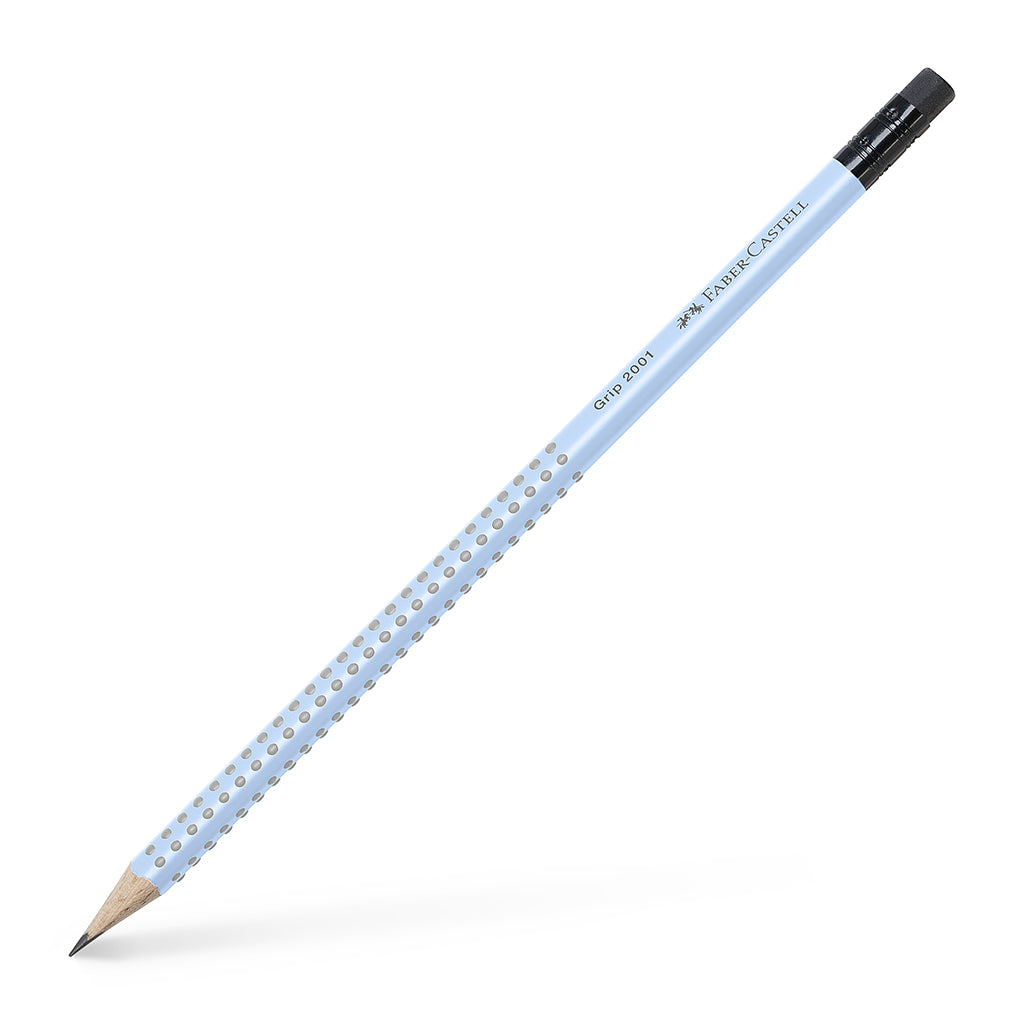 Faber-Castell Graphite blyant B med viskelæder, Sky blue