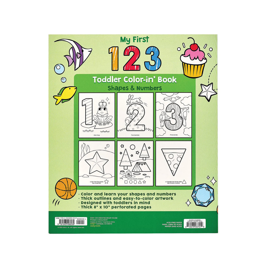 Ooly Coloring Book, Shapes and Numbers