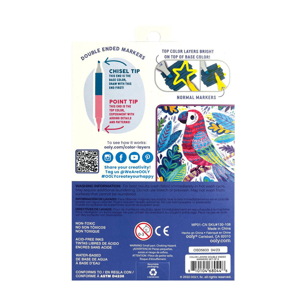 Ooly Marker Set, 8 Pieces, Double-Sided - Layered Creativity