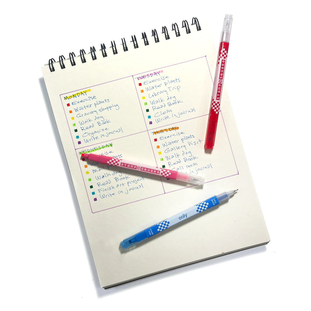 Ooly Marker Set of 12, Double-Sided - Stamp a Square
