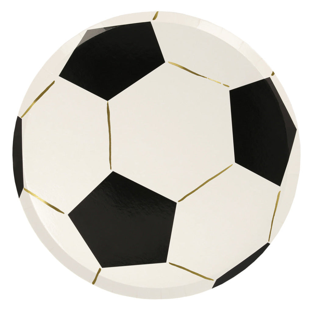 Meri Meri paptallerkener, Str. L, Soccer - 8 stk