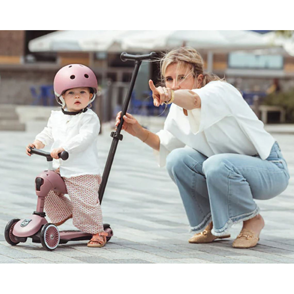 Scoot and Ride, Highway Kick 1, Push & Go Scooter with Push Bar - Wildberry