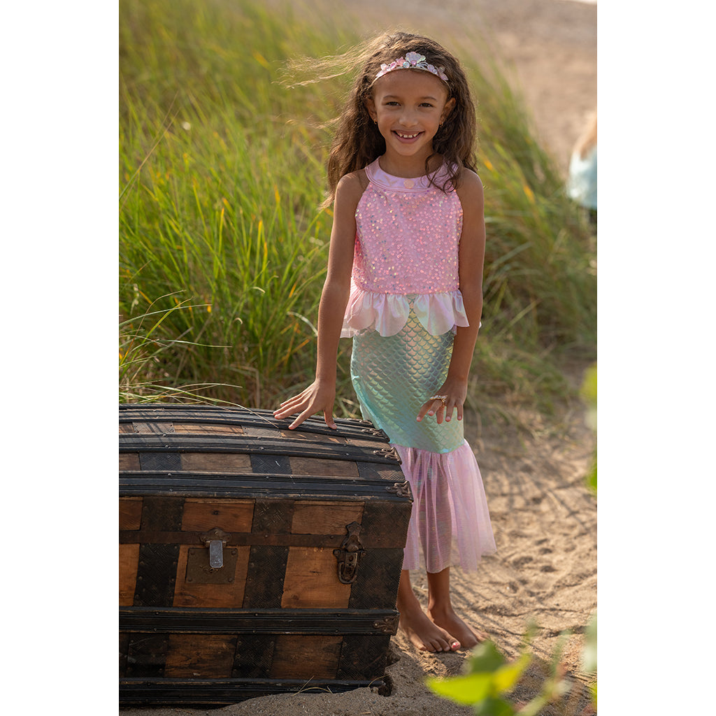 Great Pretenders Dress-up Costume, Mermaid Dress, Misty Pink - Size 3-8 Years