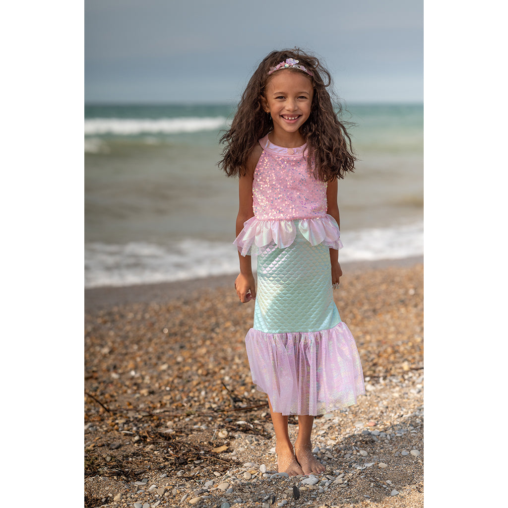 Great Pretenders Dress-up Costume, Mermaid Dress, Misty Pink - Size 3-8 Years
