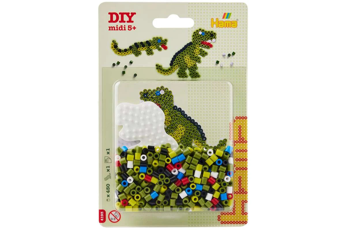 Hama Bead Plate Set, Midi, Dinosaur
