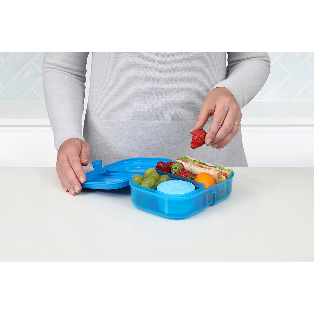 Sistema Ribbon Lunch Box with Removable Compartment, 1.1L - Blue