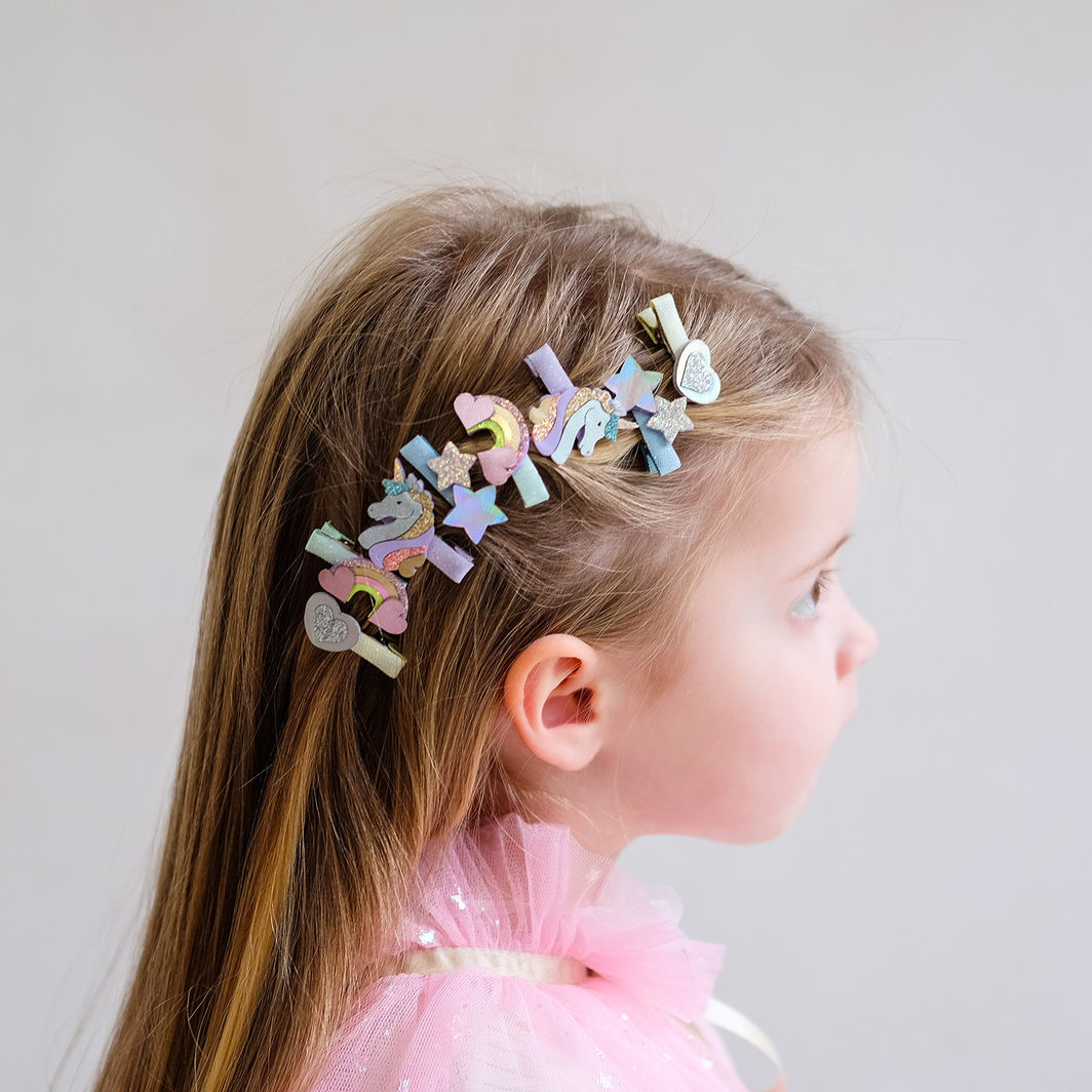 Mimi & Lula 8 Hair Clips, Mini Dreamy My Little Unicorn