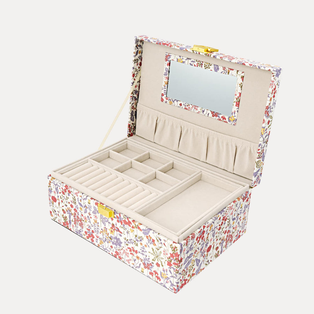 Bon Dep Jewelry Box with Liberty Print, Square - Field Flowers