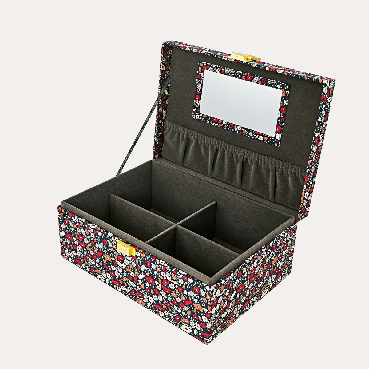 Bon Dep smykkeskrin m. Liberty print, Square - Petal & Daisy