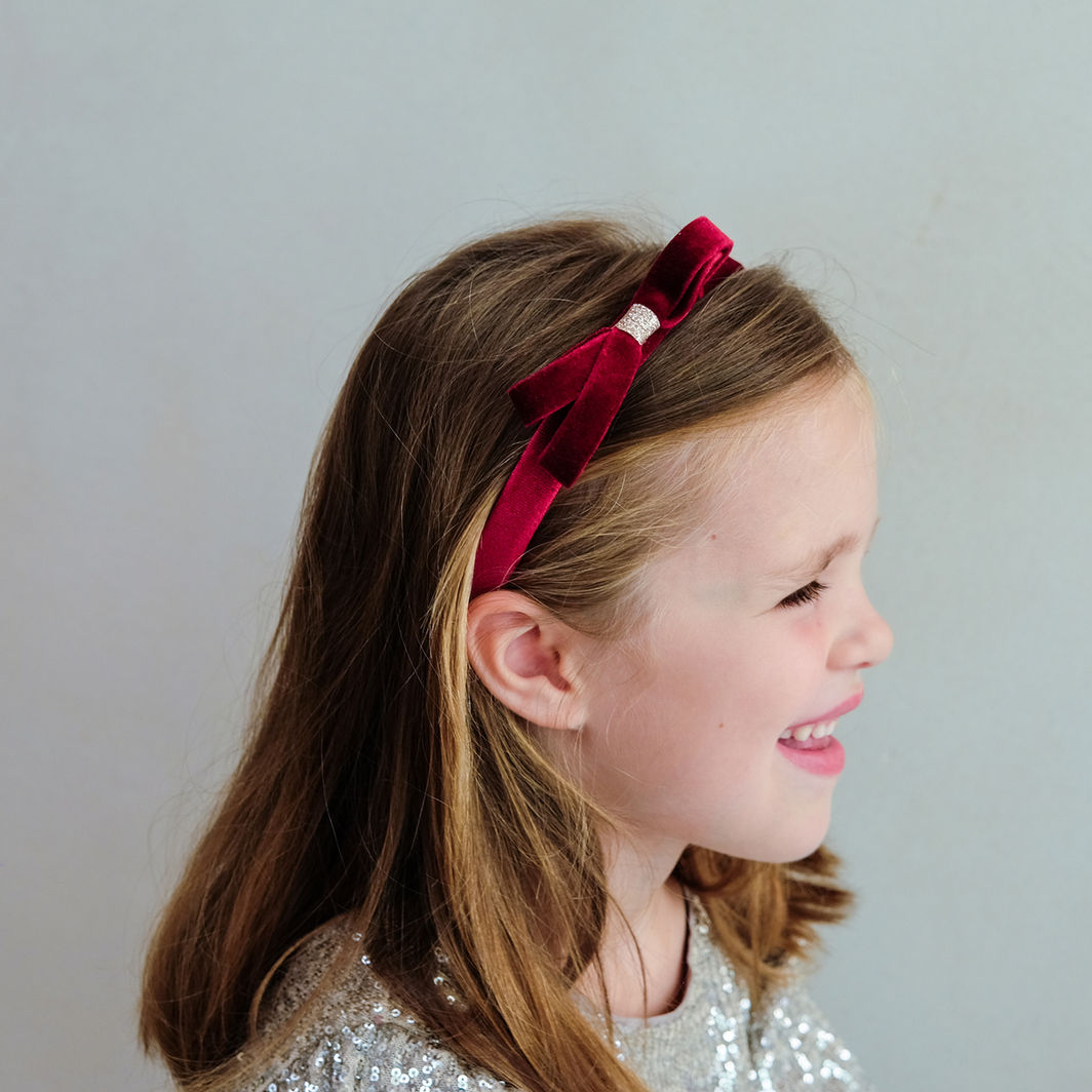 Mimi & Lula Hårbøjle - Burgundy Violet Bow