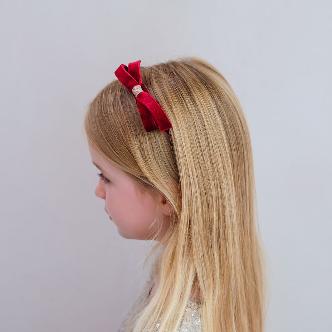 Mimi & Lula Hårbøjle - Burgundy Violet Bow