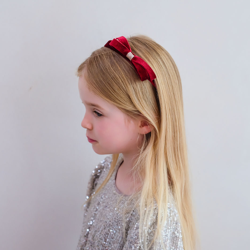 Mimi & Lula Hårbøjle - Burgundy Violet Bow