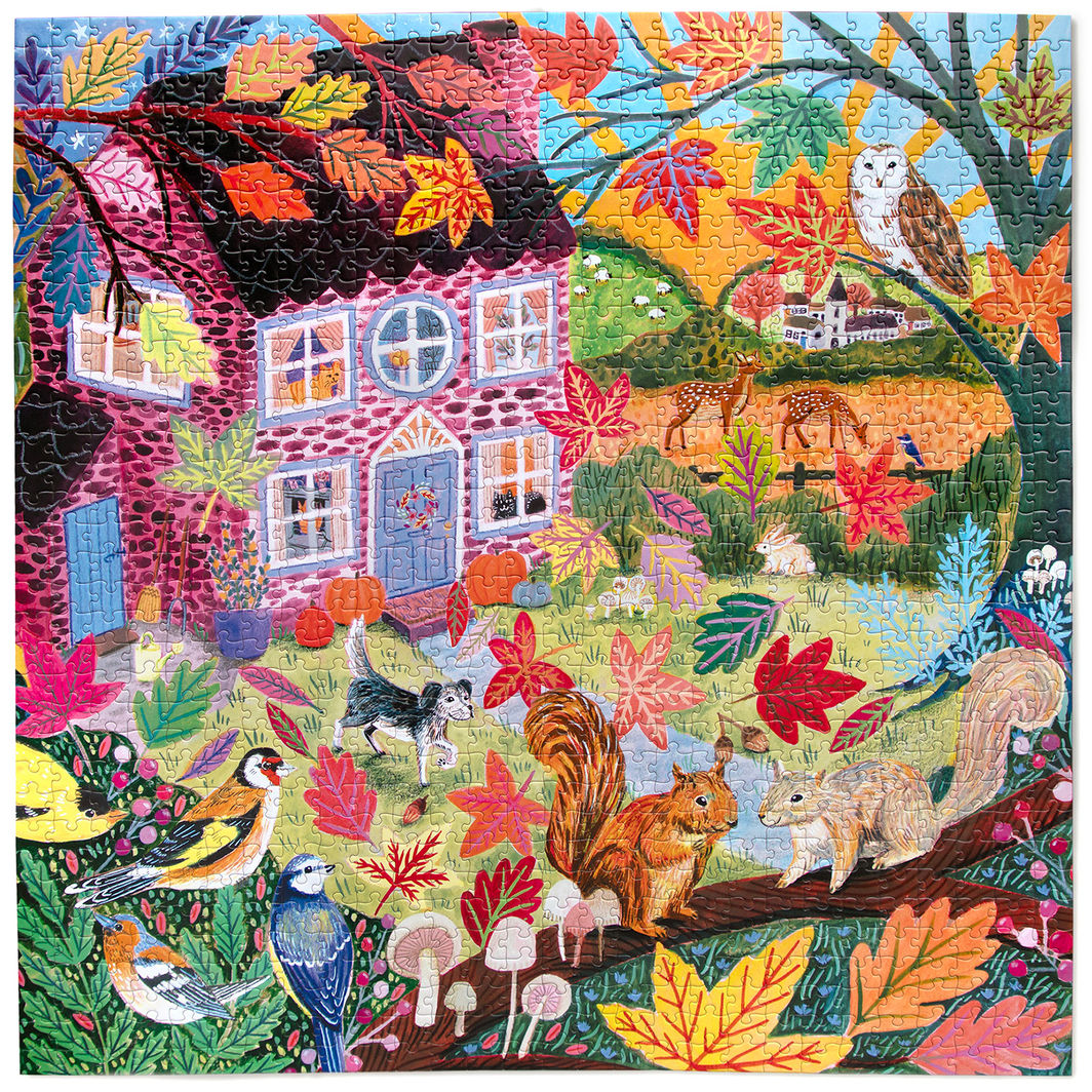 eeBoo 1000-Piece Puzzle, Autumn Cottage