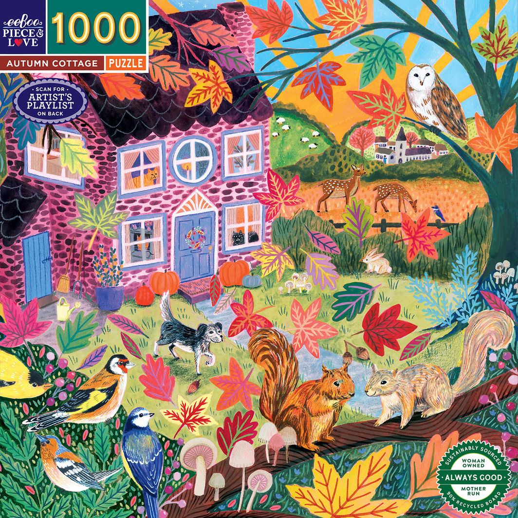 eeBoo 1000-Piece Puzzle, Autumn Cottage