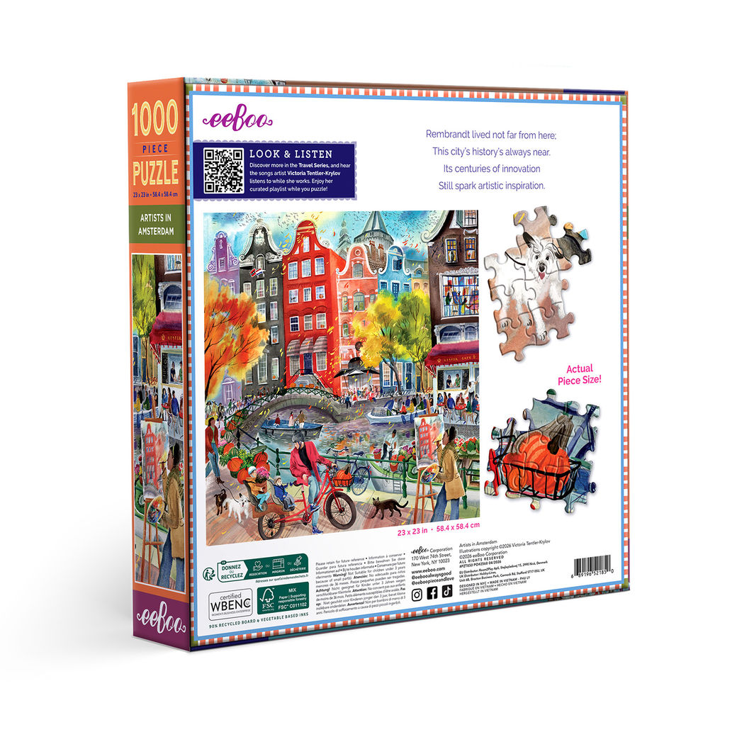 eeBoo Jigsaw Puzzle, 1,000 Pieces, Artists in Amsterdam