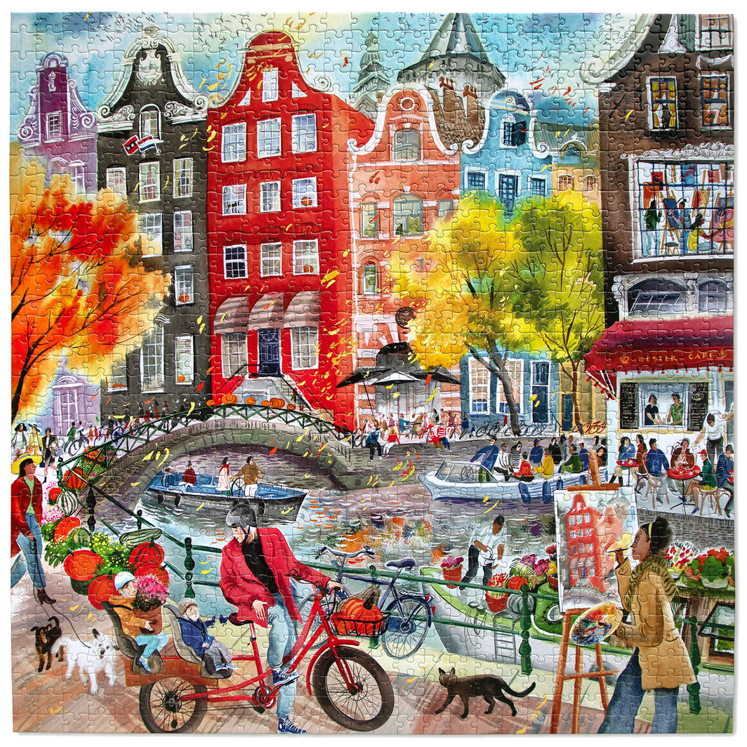 eeBoo Jigsaw Puzzle, 1,000 Pieces, Artists in Amsterdam