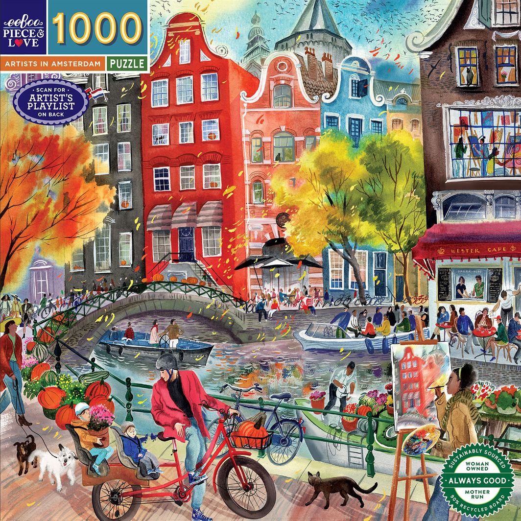 eeBoo Jigsaw Puzzle, 1,000 Pieces, Artists in Amsterdam