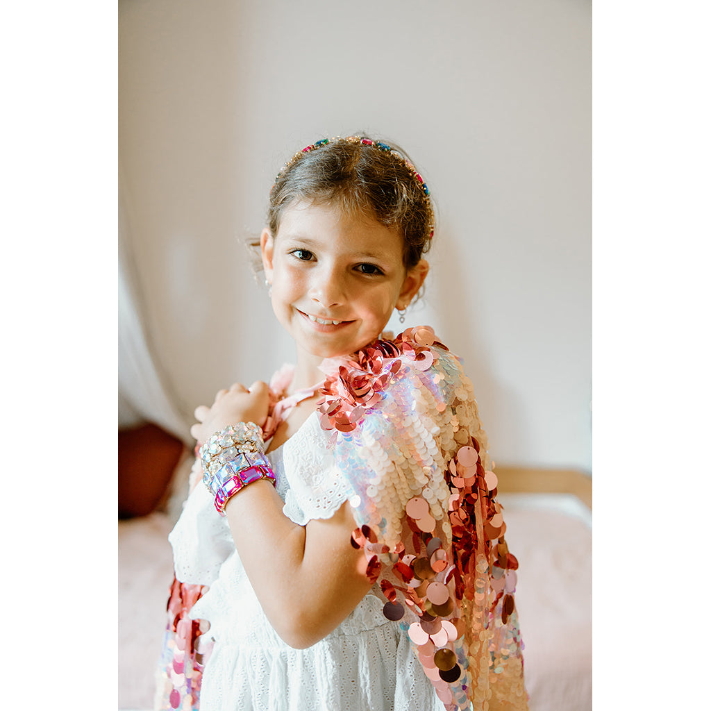 Great Pretenders Cape, The 5th Avenue Sequin Cape, Pink - Size 4-6 Years