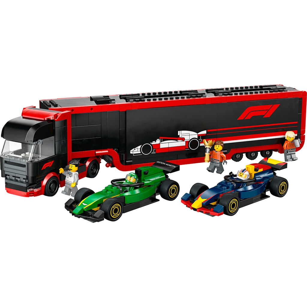 LEGO® City Project Alicia 2025, F1®-lastbil med RB20 og AMR24 F1®-biler