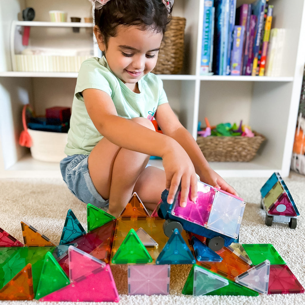 Magna-Tiles Grand Prix Frost, 50 Pieces