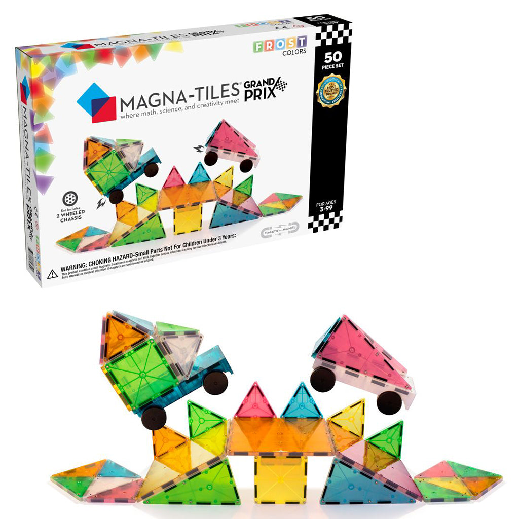 Magna-Tiles Grand Prix Frost, 50 Pieces