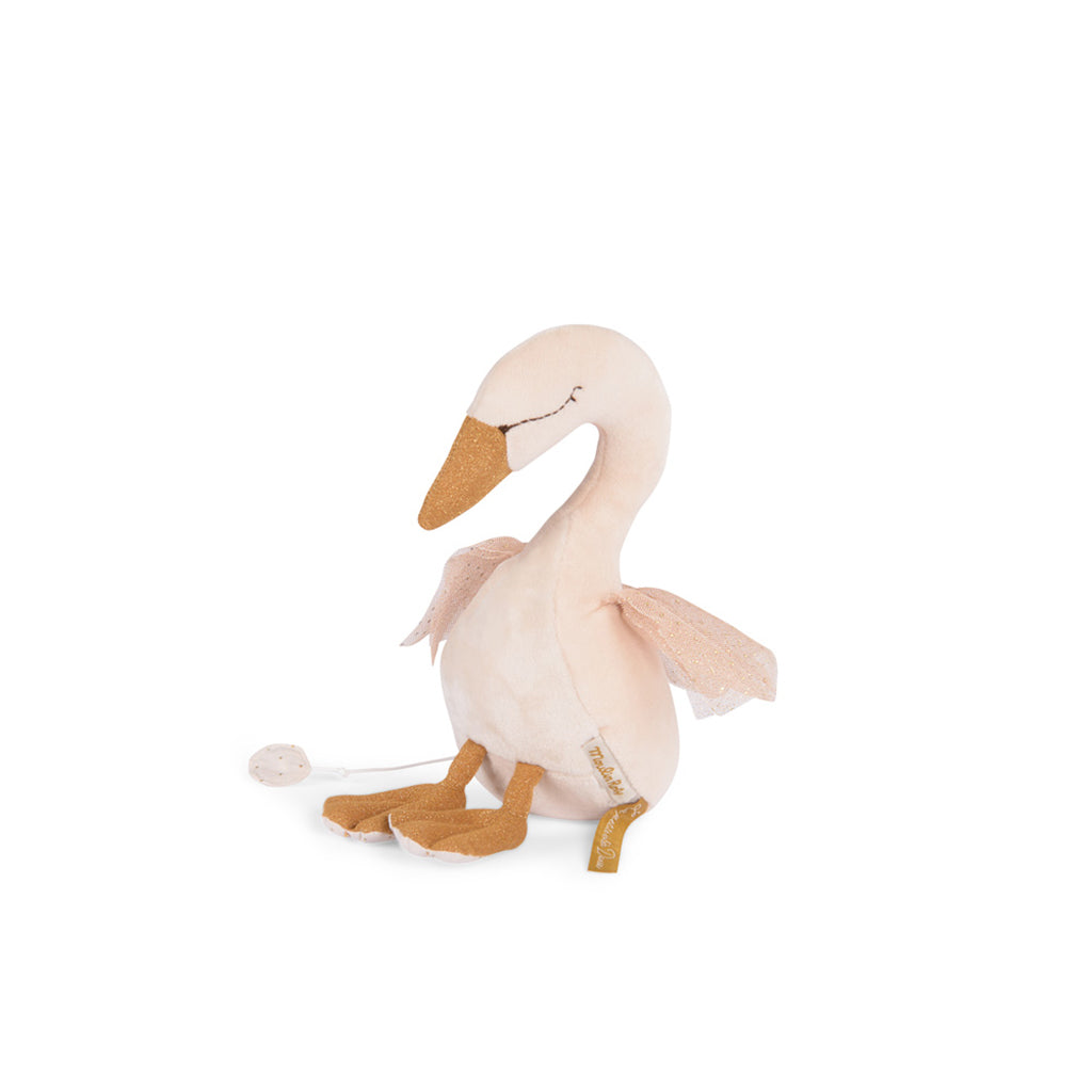 Moulin Roty Swan Musical Plush Toy with Pull Cord – La Petite Ecole de Danse