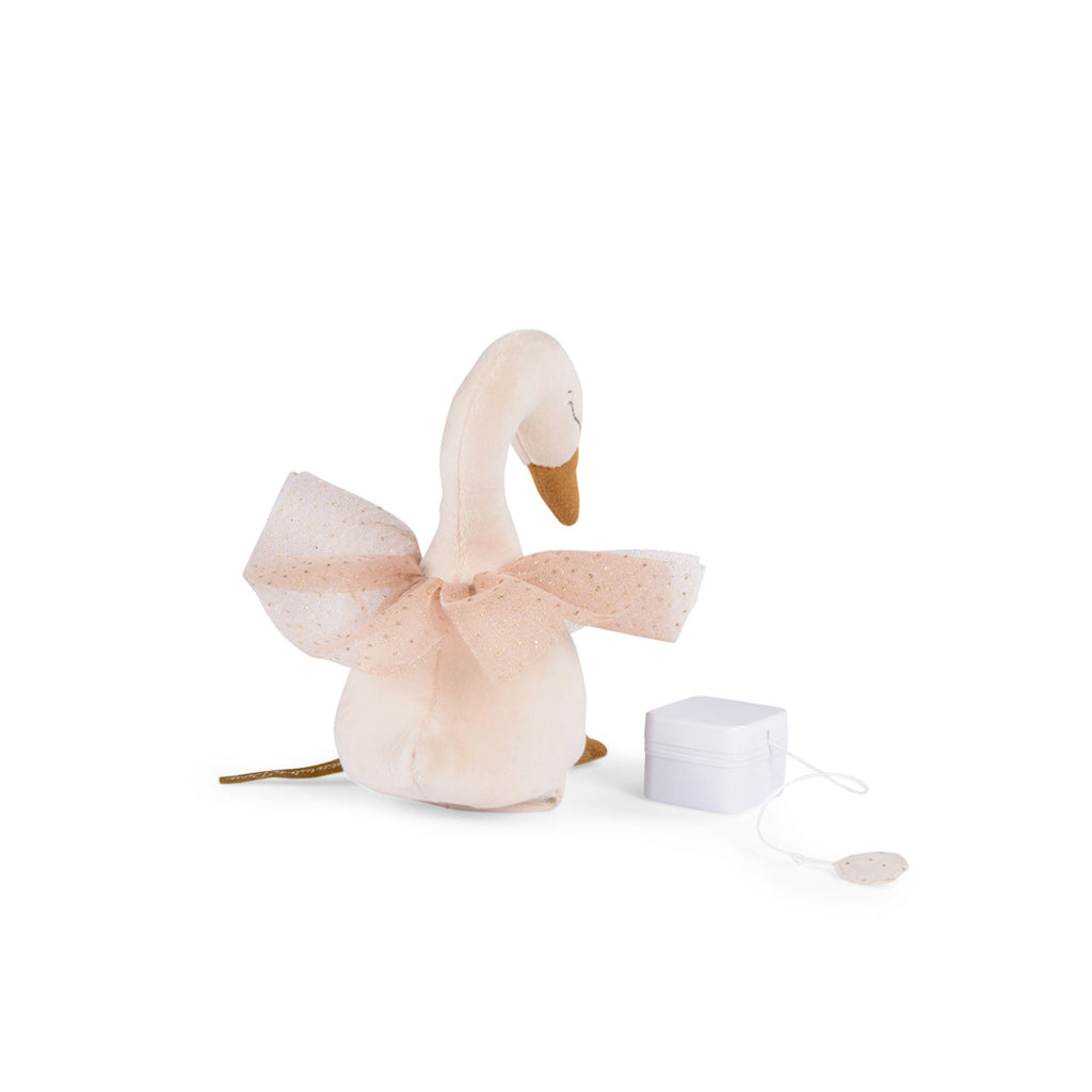 Moulin Roty Swan Musical Plush Toy with Pull Cord – La Petite Ecole de Danse