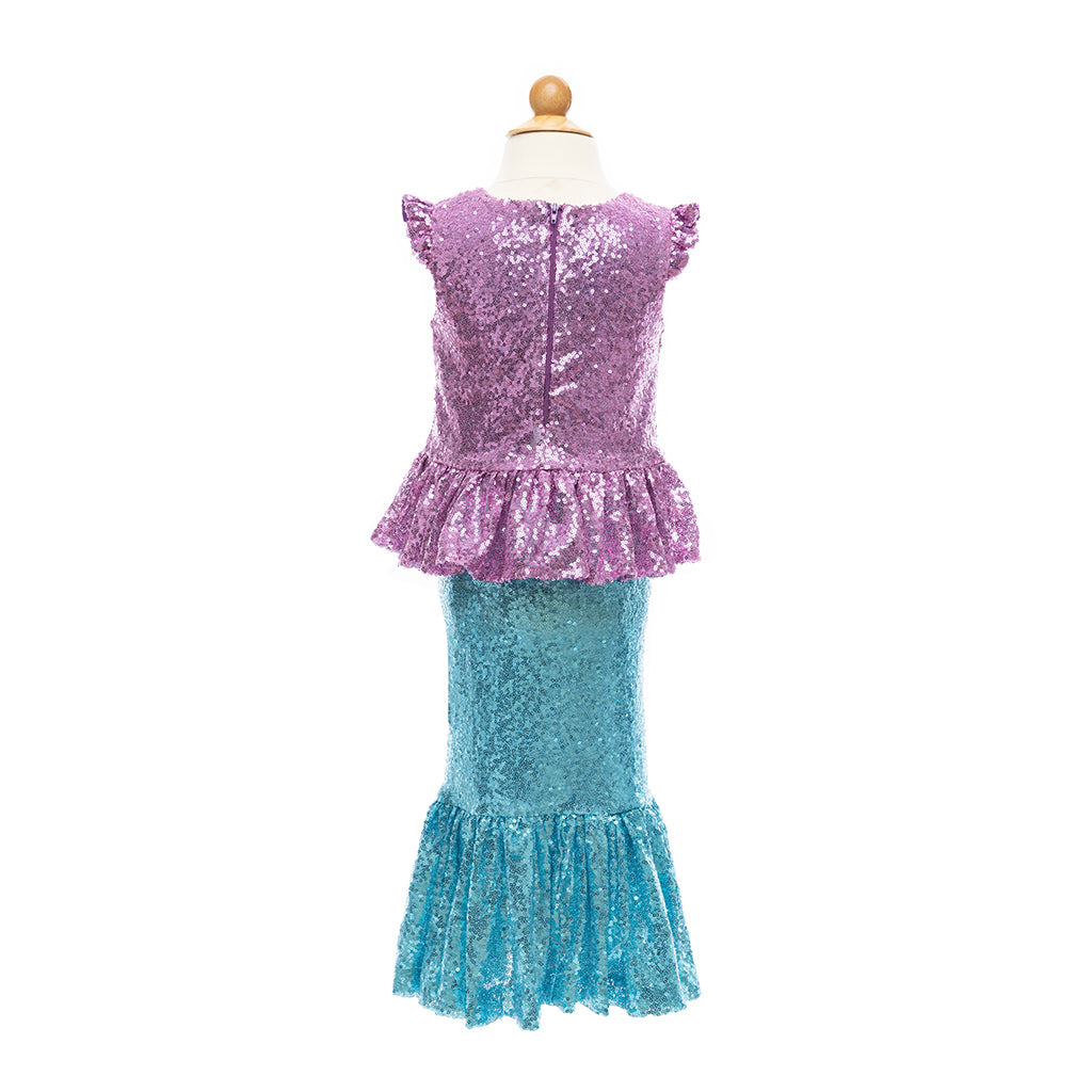 Great Pretenders Dress-Up Costume, Mermaid Skirt and Top, Sequins Sparkle - Size 5-6 Years