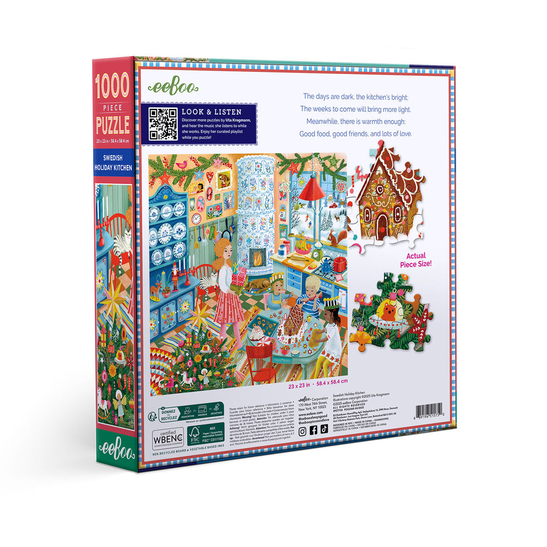 eeBoo Puslespil 1000 brk, Swedish Holiday Kitchen