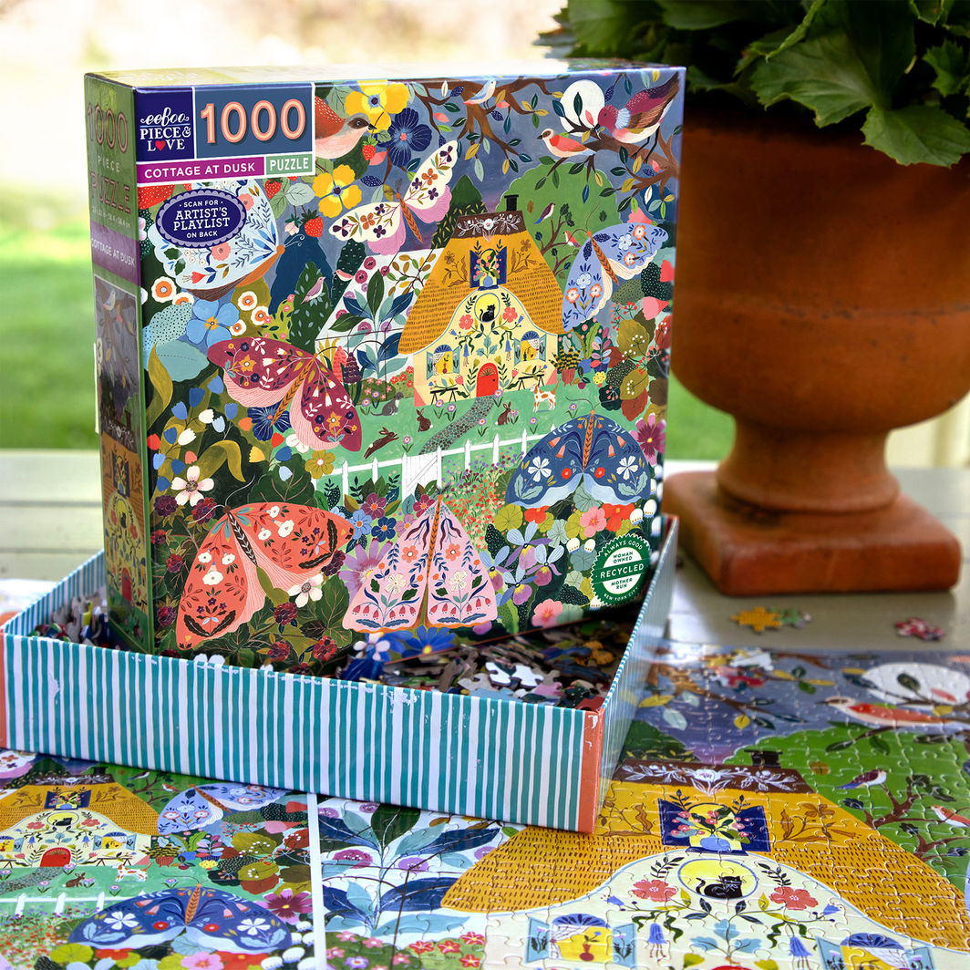 eeBoo Puzzle 1000 Pieces, Cottage at Dusk