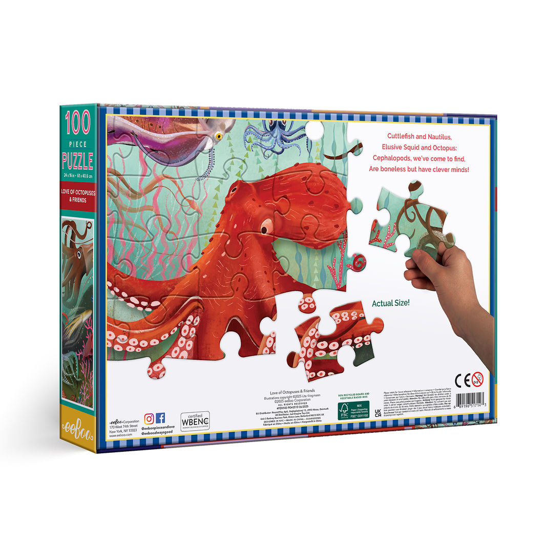 eeBoo Puzzle 100 Pieces, Love from the Octopus